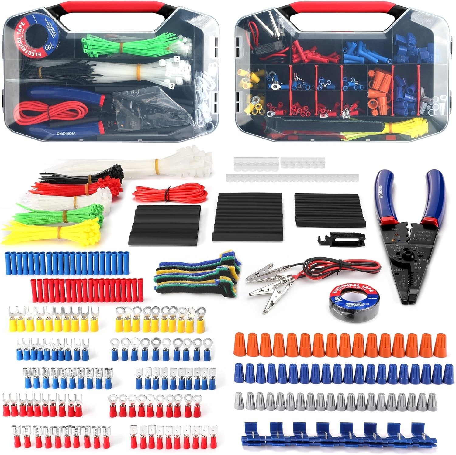 Pro-Grade 582-Piece Wire Connectors & Crimp Terminal Set with Easy Grip Tools