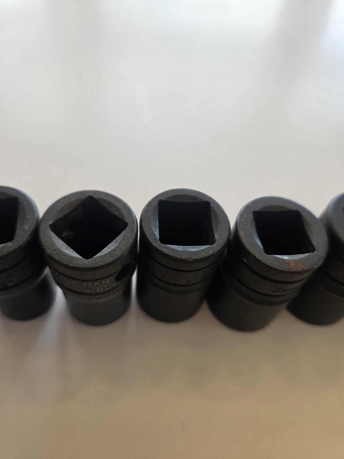 Snap On Tools 9 Piece 1/2″ Drive Industrial Finish 12 Point SAE Socket Set NICE