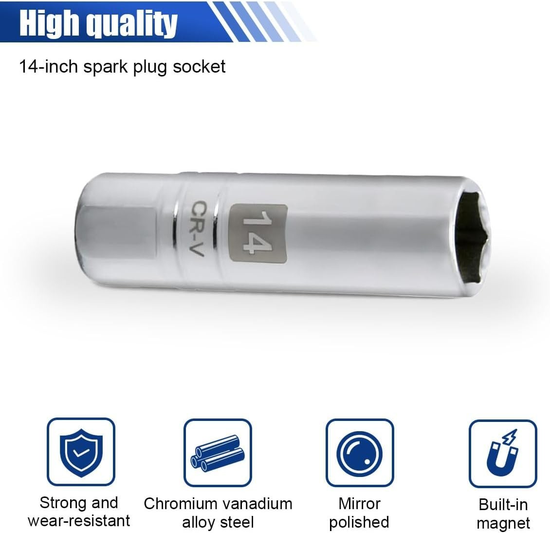 Durable Magnetic Spark Plug Socket Set 14mm – Perfect for Mechanics & DIYers