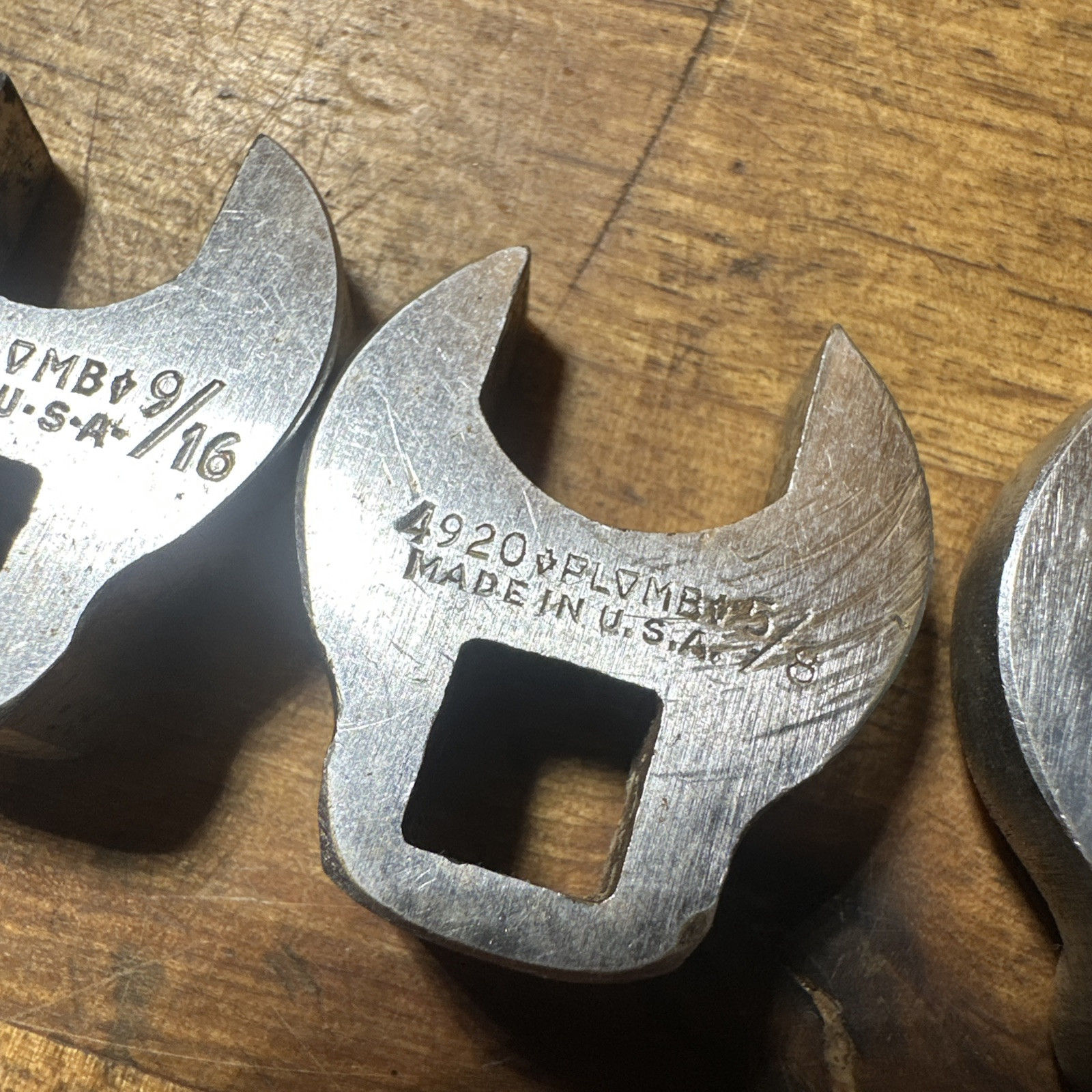 Plumb Plomb 3/8 Drive 4pc SAE Open End Crowfoot Socket Wrench Set USA