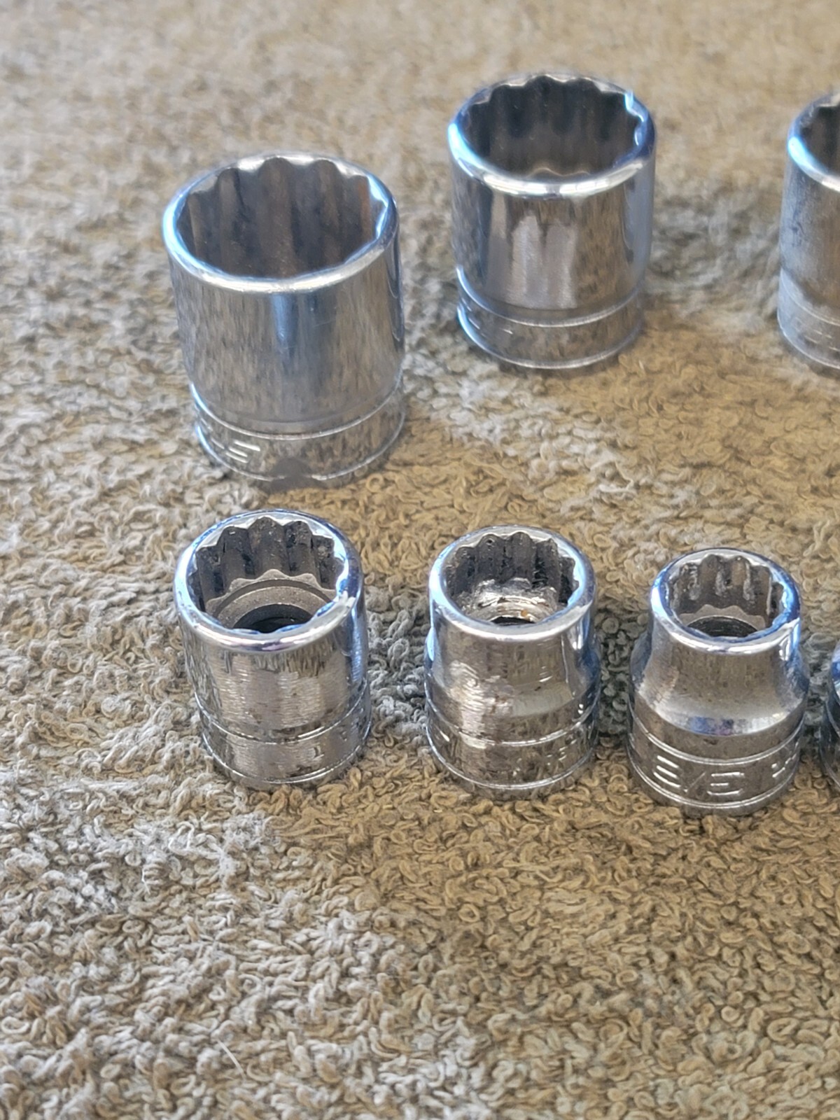 9 Snap-on F241 201 081 Sae Socket Set 3/8″ Drive 3/4 11/16 5/8 9/16 1/2 5/16 1/4
