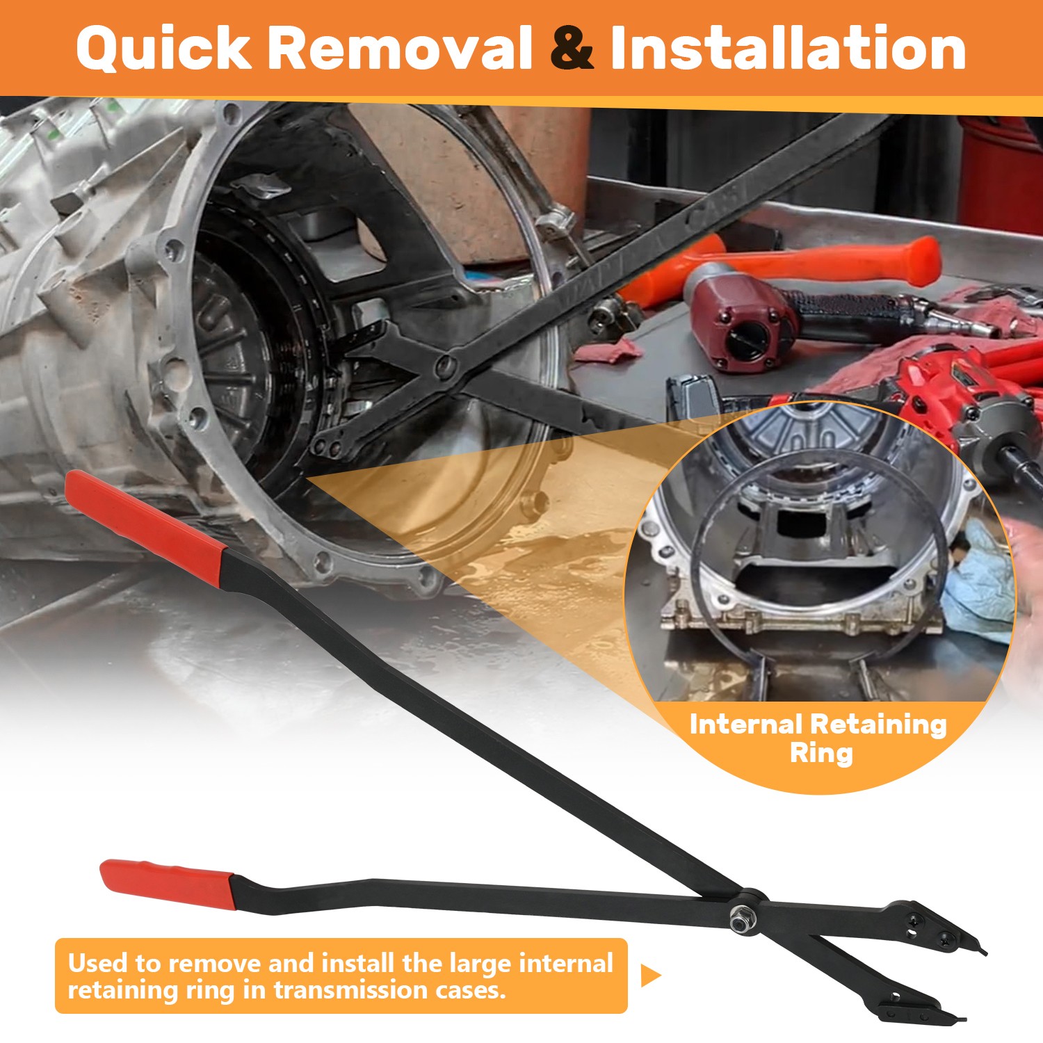 26″ Snap Ring Pliers With Straight Tips For GM 6L80 6L90 Transmission