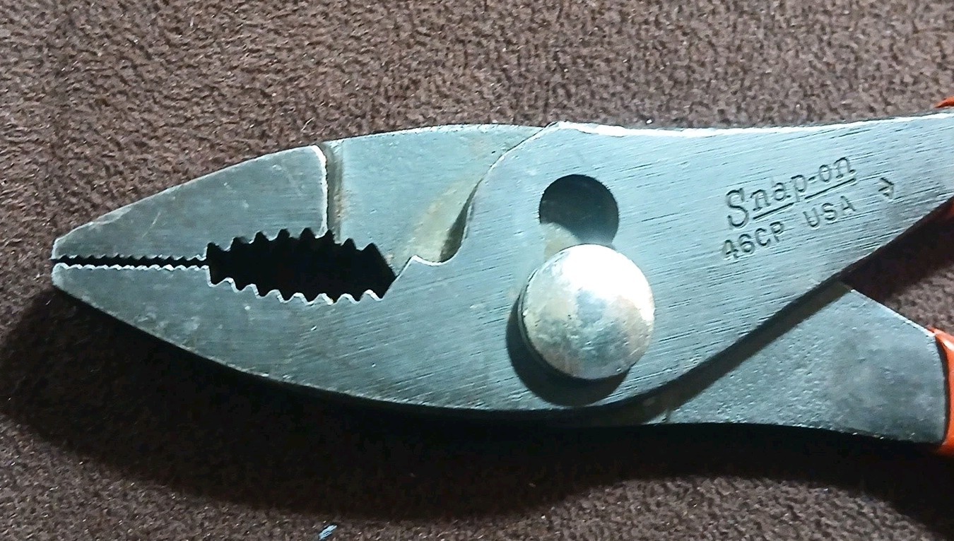 Vintage SNAP-ON 46CP Slip Joint Pliers Red Grips, 6.5″, Made In The U.S.A.