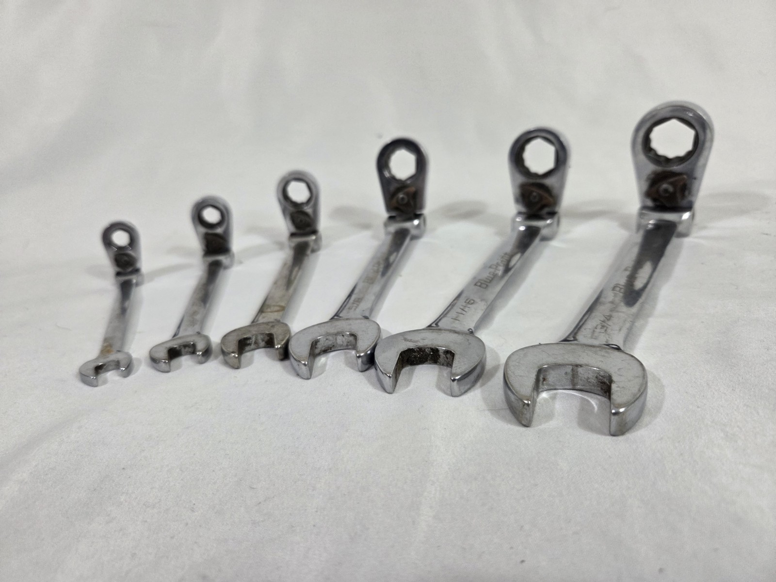 BLUE POINT 6 PC 6 Pt Standard SAE Flex Head Ratcheting Box Wrenches 5/16 To 3/4