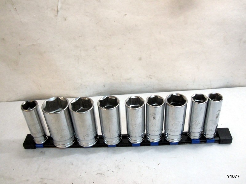 GEARWRENCH 1-2 Drive Deep 6 Point SAE Socket Set 9 Pc