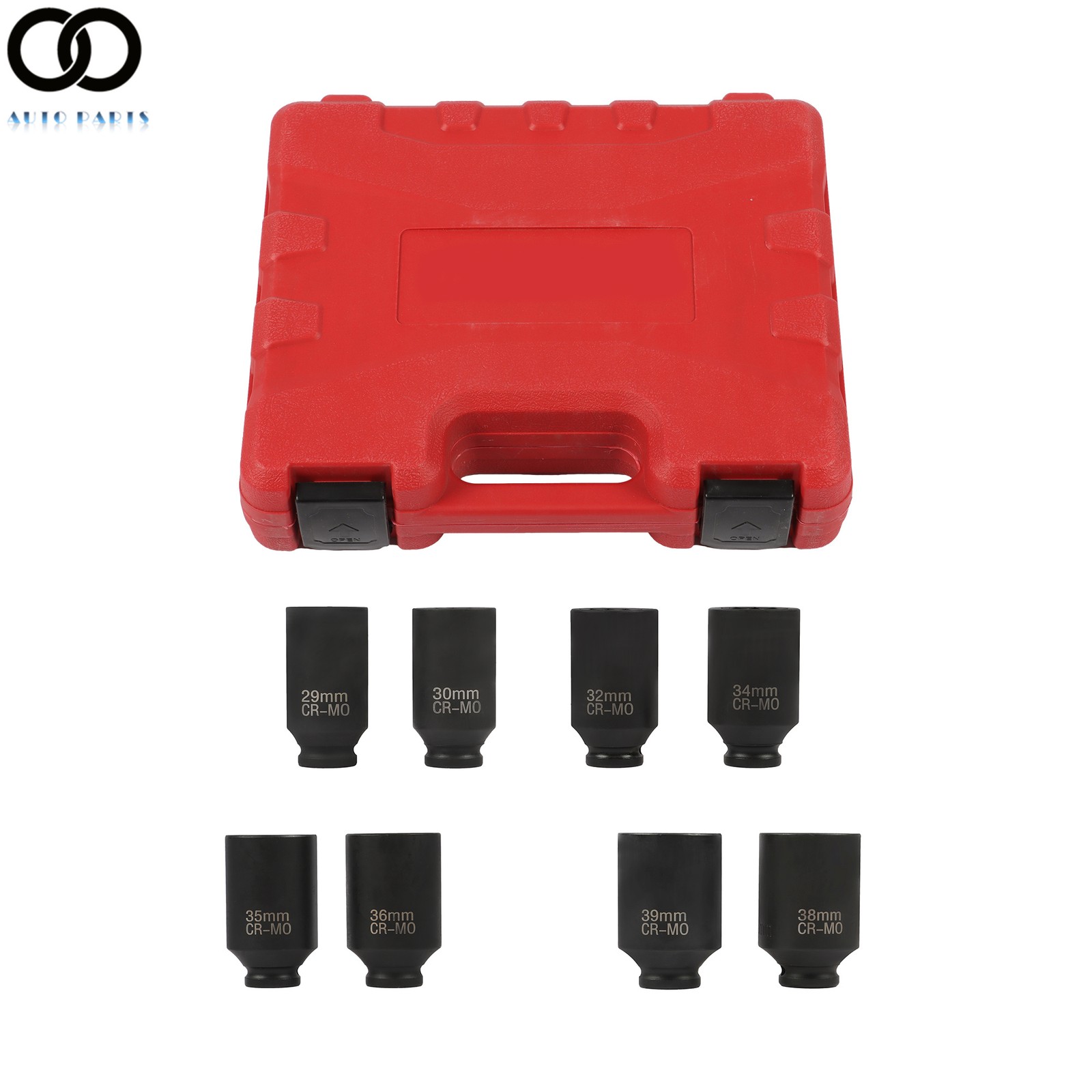 8Pc Axle Nut Socket Set 12 Point 1/2″ Drive 29-39mm for Toyota BMW Mercedes-Benz