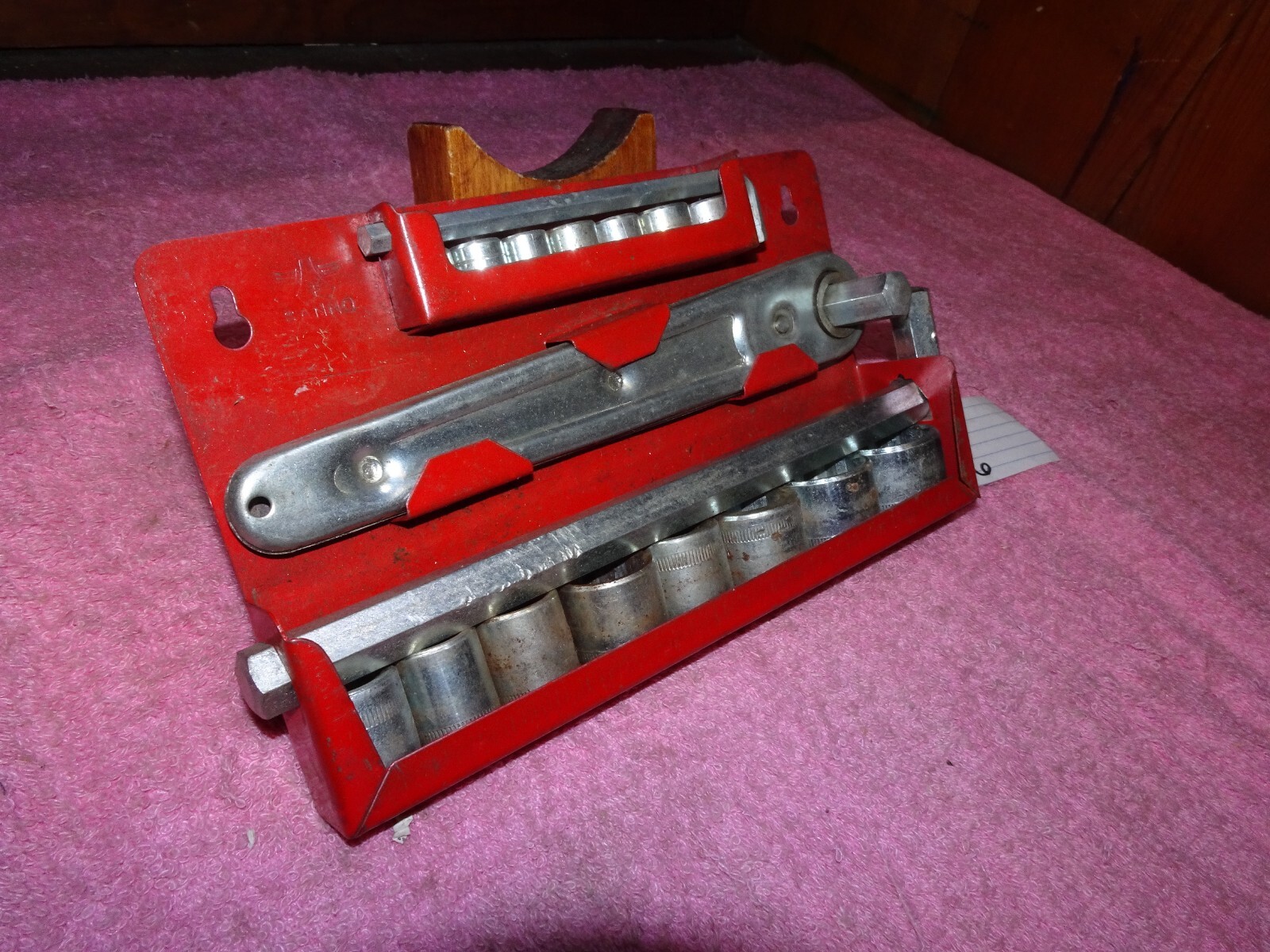 Vintage MFG.Japan 17piece Socket Set w/ Hang-Up Metal Carry Tray