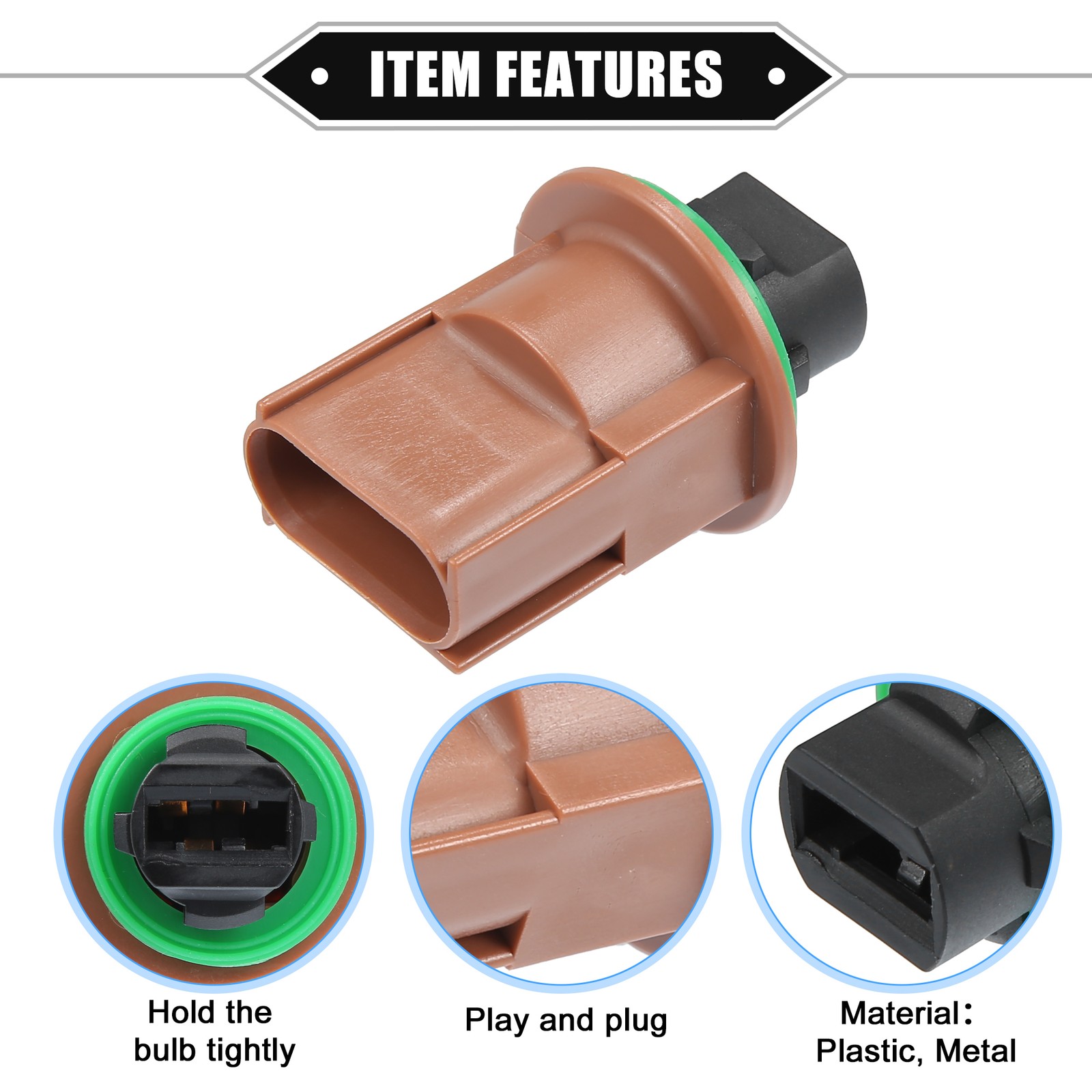 No.68091384AB Fog Light Socket for Lincoln MKZ 2010-2012 for Ford F-150 15-17