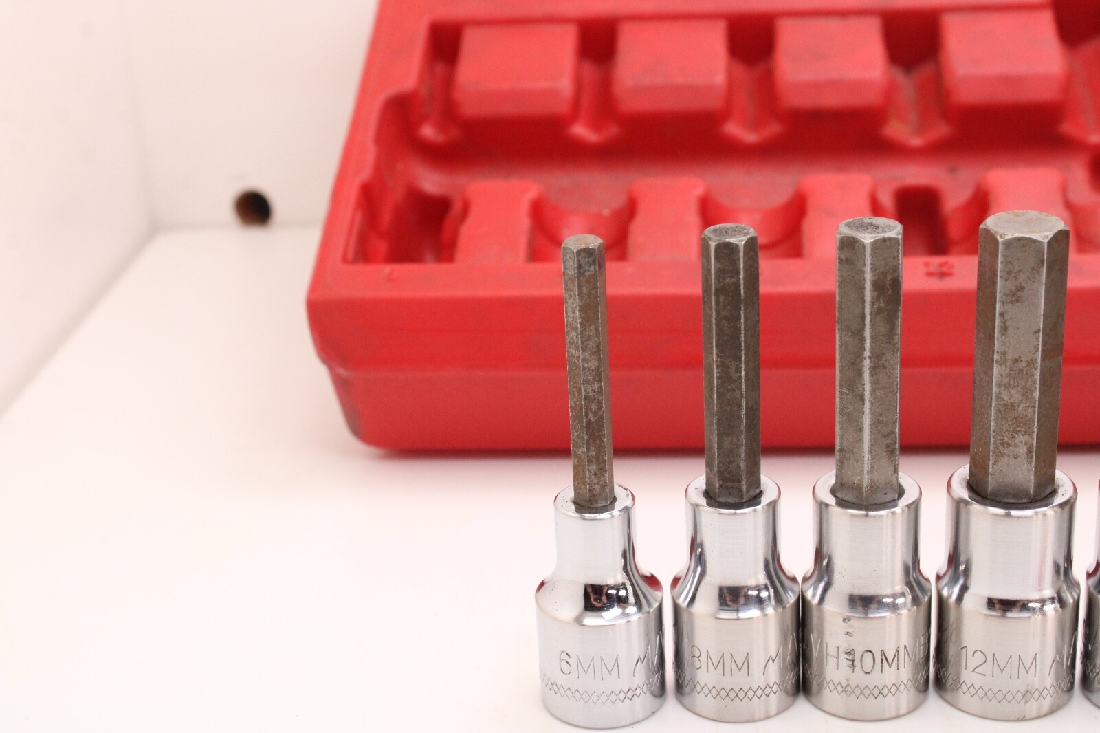 Mac Tools SVHM10P 1/2″ Drive 6mm-19mm 10 Piece Metric Chrome Hex Driver Set USA