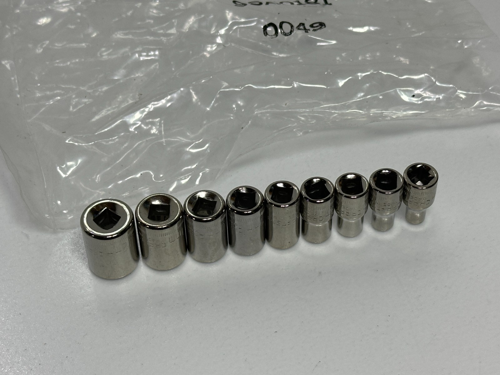 🇺🇸 Craftsman Tools USA G 9pc Metric 4mm-12mm Shallow Socket Set 1/4″ Drive NOS
