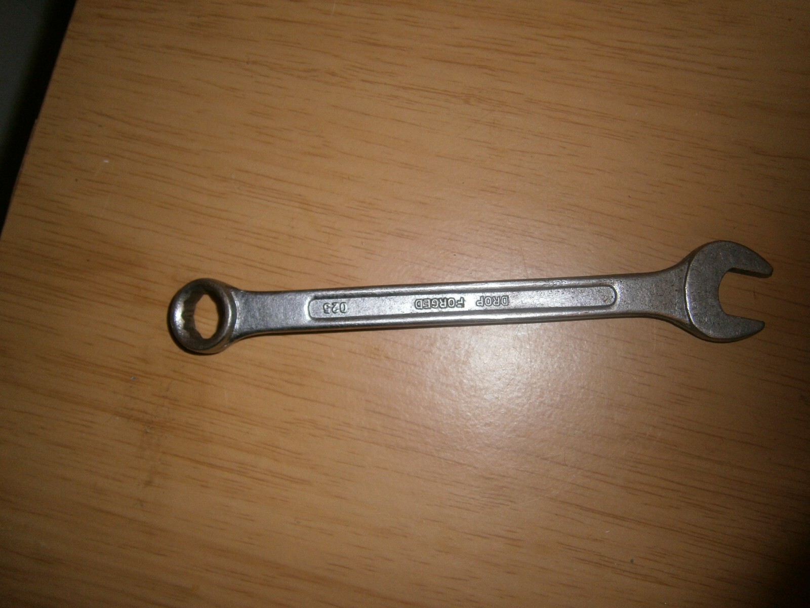 Vintage silver tone spanner. 13mm both ends (E6a)