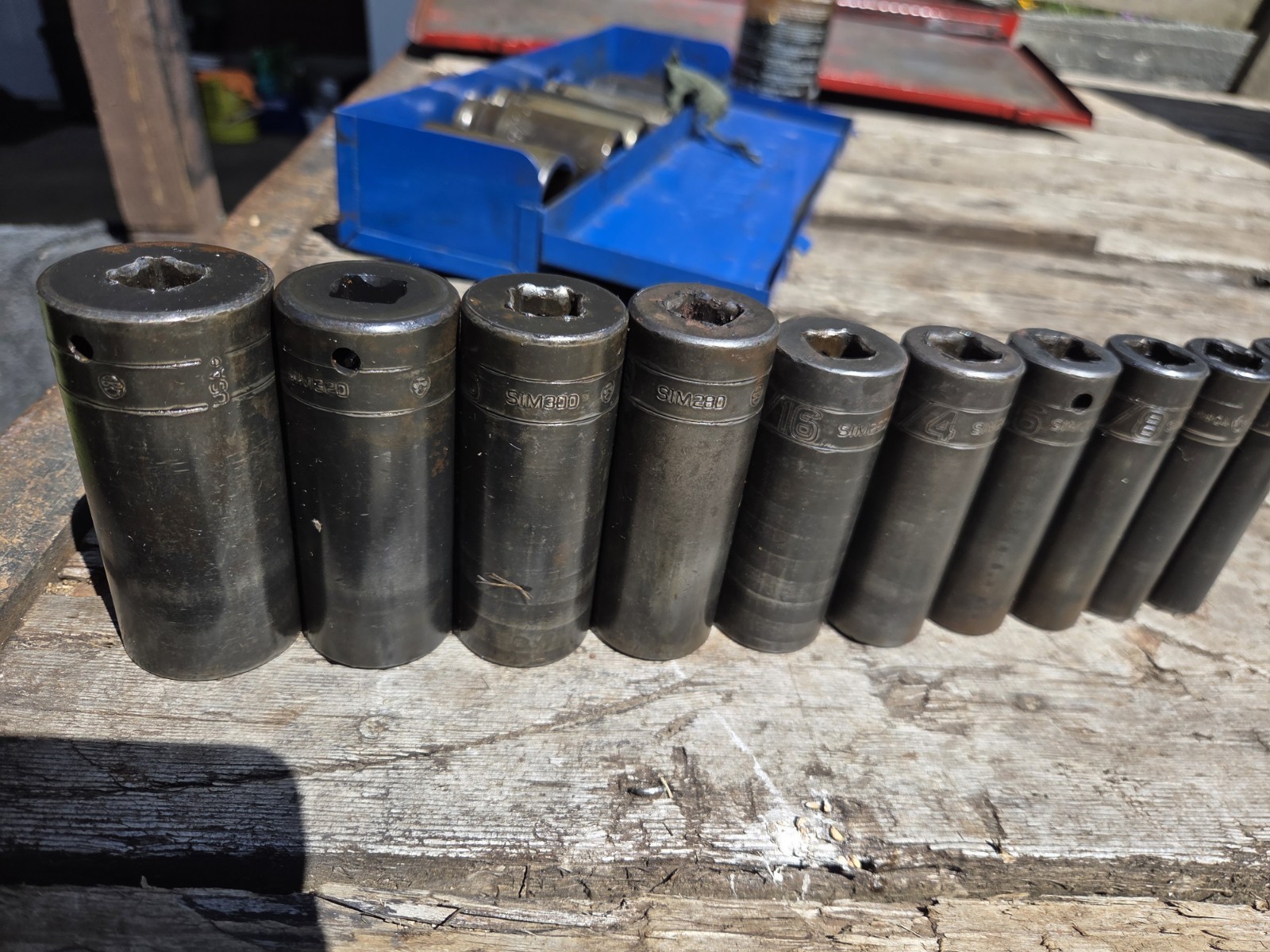 Snap On 1/2 Deep Impact Socket Set Sae 9 Pc + 1 1/8