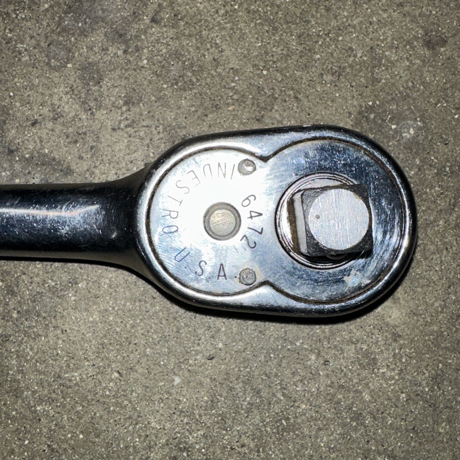 Vintage Indestro 1/2″ Socket Wrench #66472 USA No quick release.