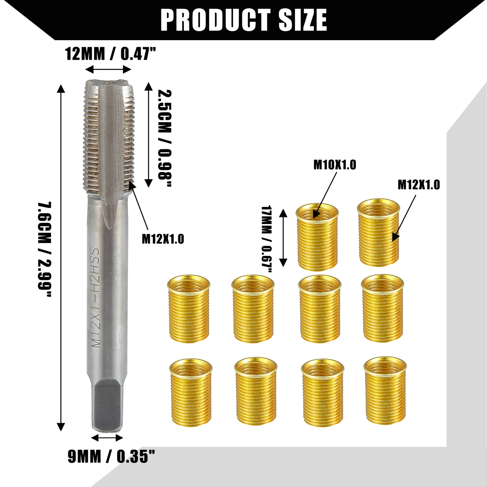 Outer Spark Plug Thread Repair Tools with M10x1.0 Universal Item of 1