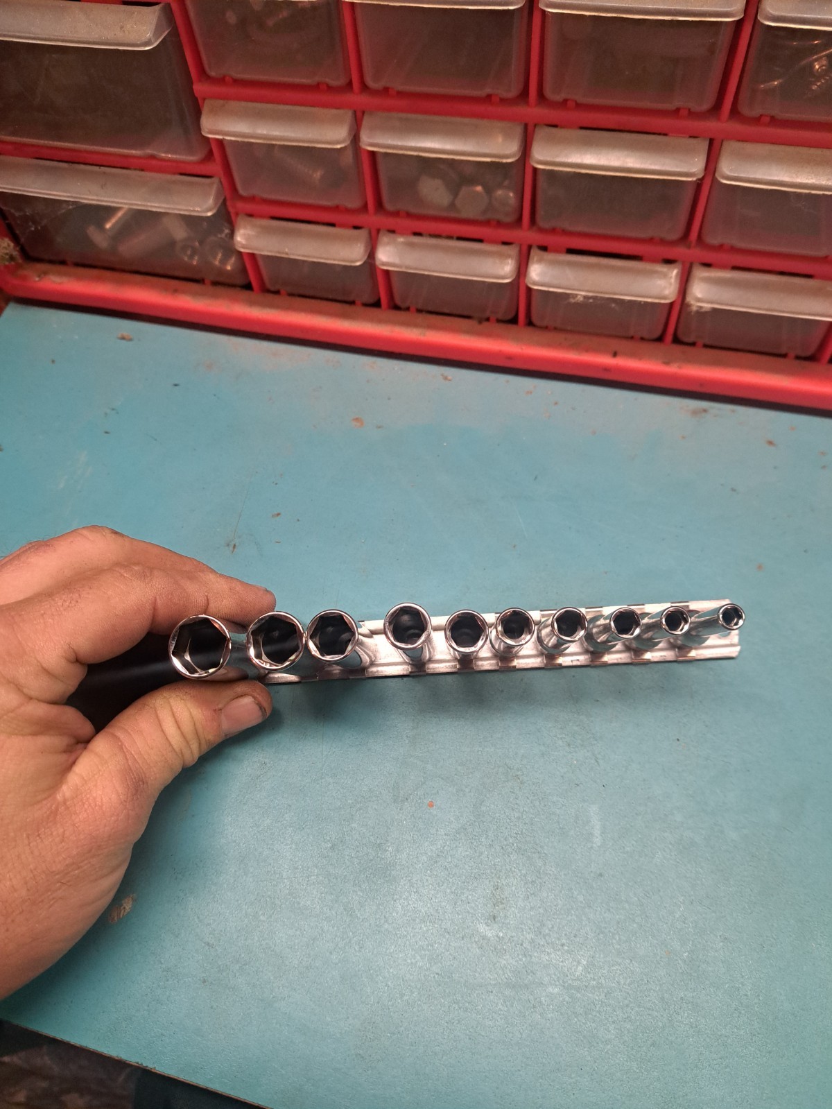 Snap On 110stmy 1/4 drive 10 Pc sae deep 6 point socket set like new