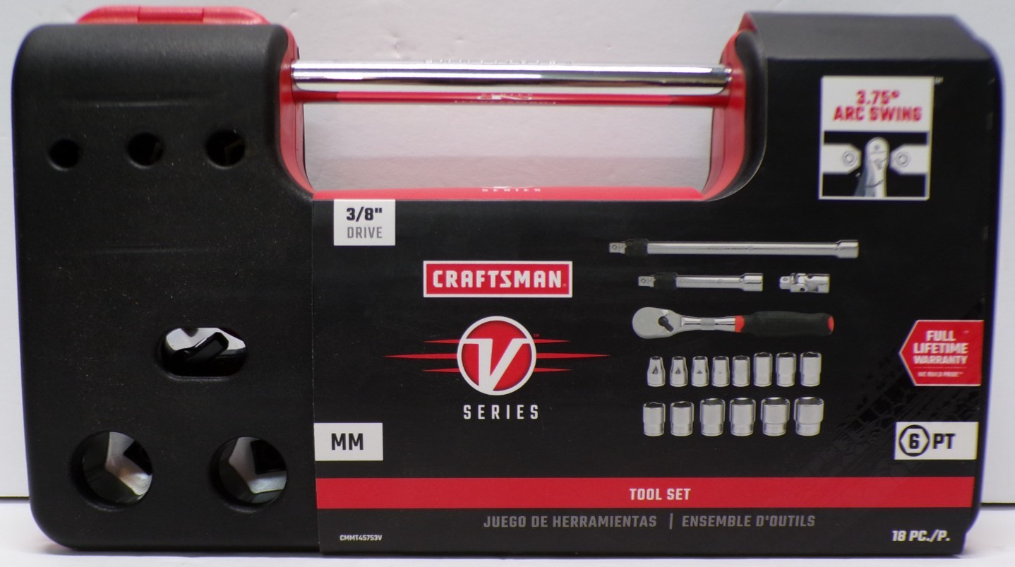 Craftsman V Series Socket Set MM 3/8″ Drive 18 Piece CMMT45753V