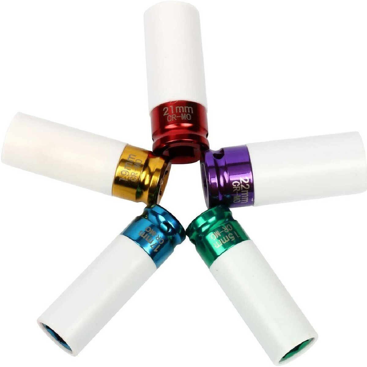 5Pc Lug Nut Socket Thin-Walled Protector Set, 1/2-Inch Drive Flip Impact Sockets