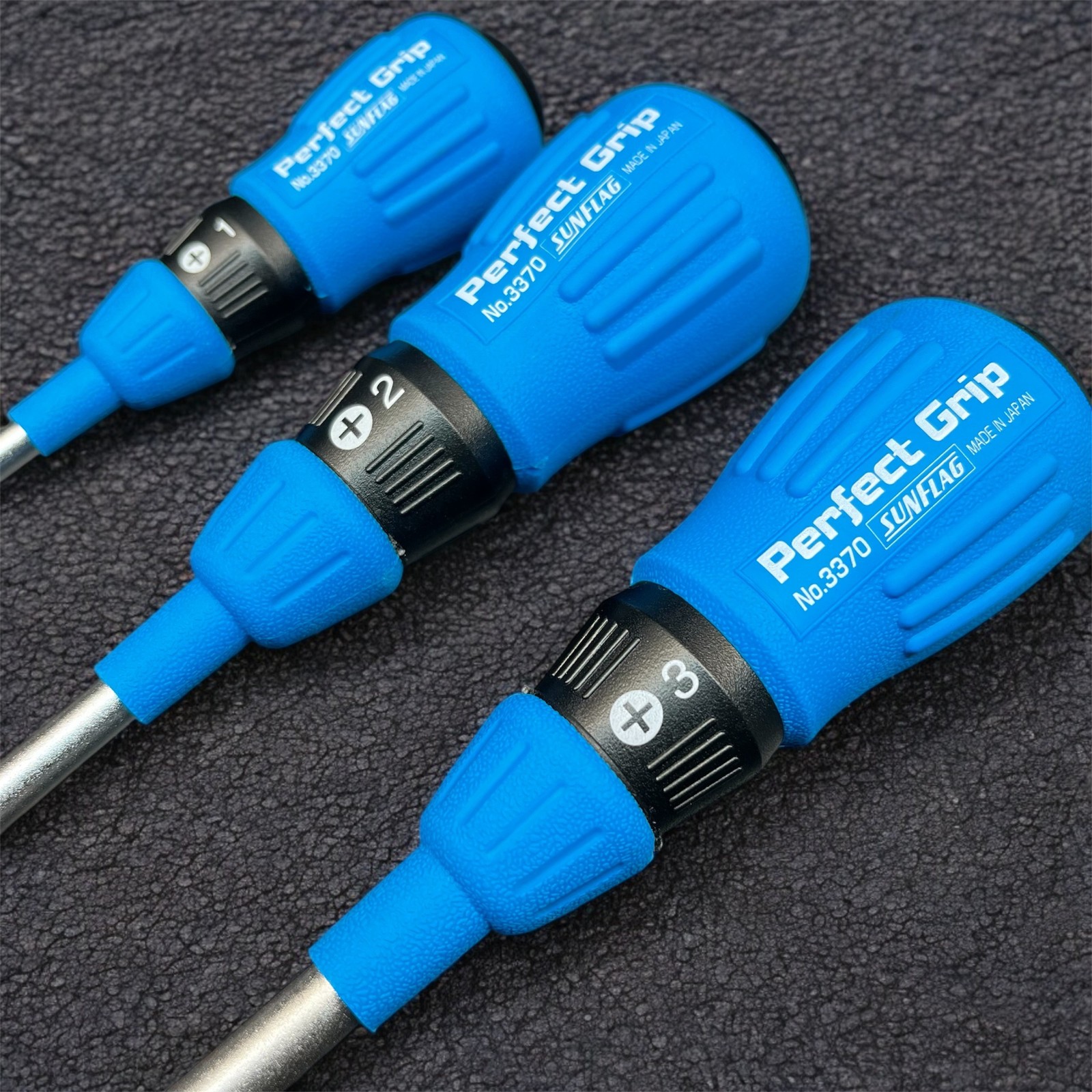 Sunflag 3370 +1 +2 +3 JIS Screwdriver set | Made in Japan | Magnetic |Tang Thru