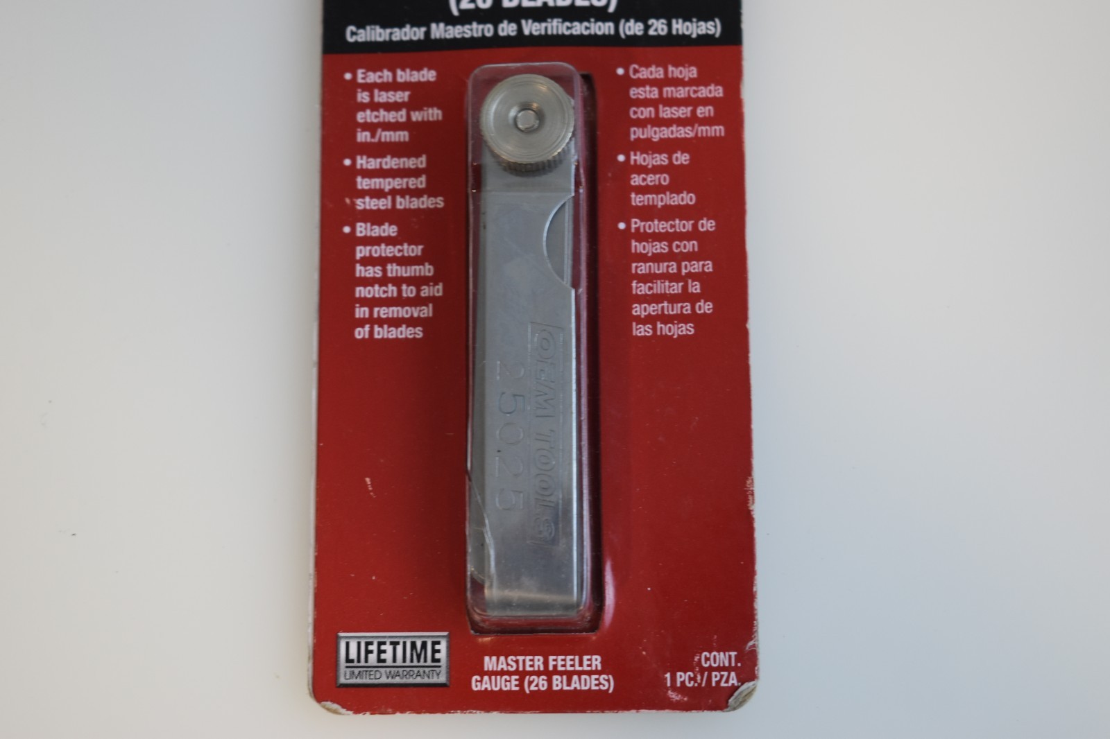 OEM 25025 26-Blade Master Feeler Gauge Measure Barrel To Frame Gap Clearance