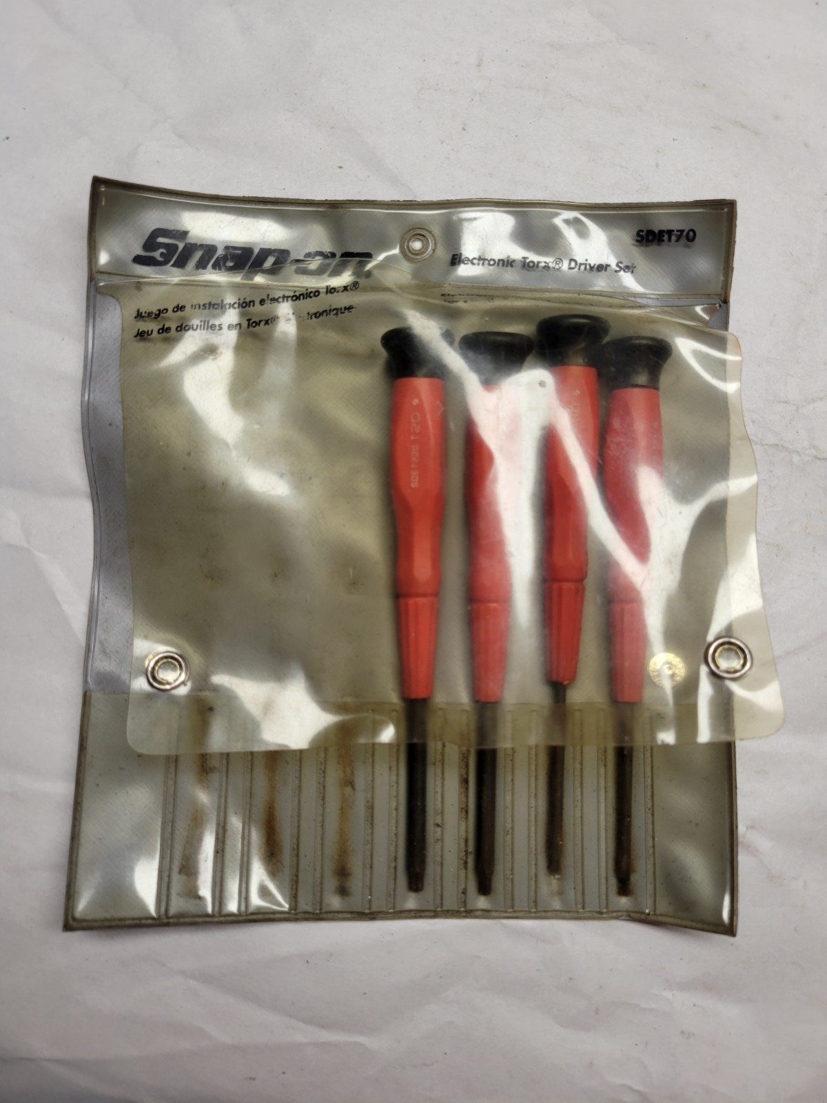 Snap-on SDE70 4pc Miniature Electronic Screwdriver TORX Set USA T9,T10,T15,T20