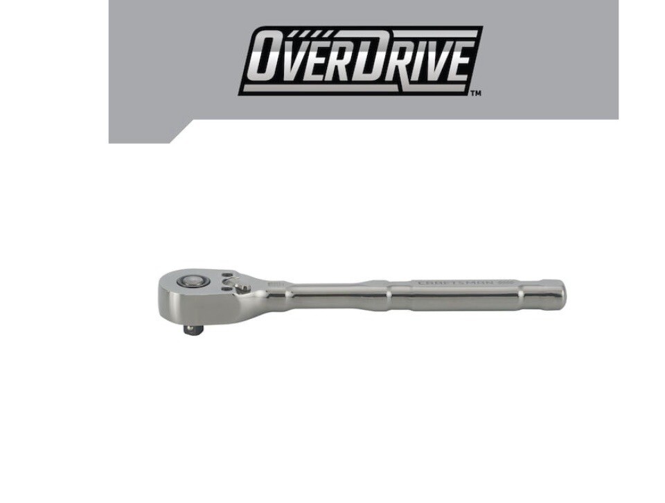 Craftsman Overdrive 180-Tooth 1/4-in Drive Gunmetal Chrome Handle Ratchet
