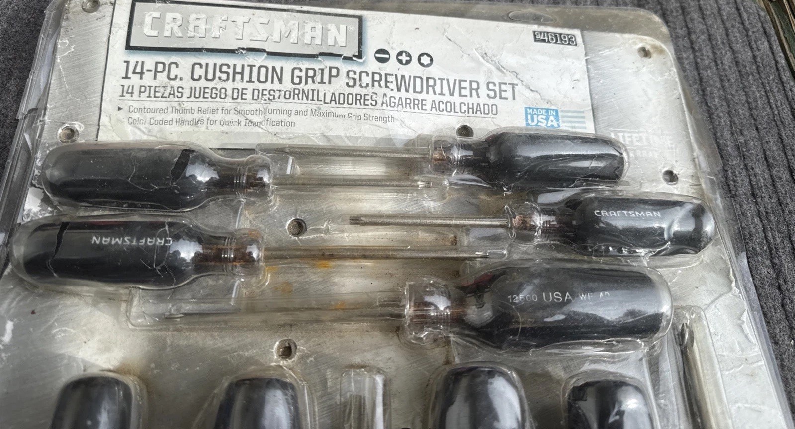 ULGY NOS Craftsman 46193 14 Piece Cushion Grip Screwdriver Set Made In USA RARE