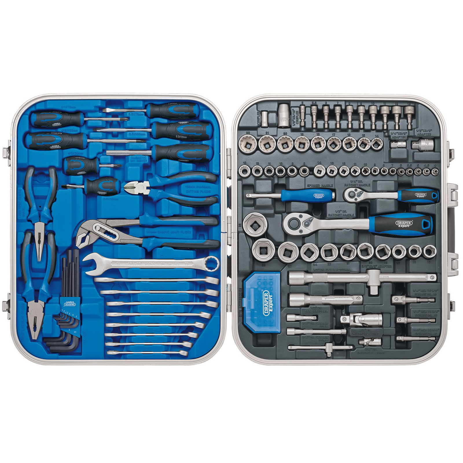 Draper Expert Mechanics Tool Kit (127 Pc) – Heavy-Duty Lockable Storage Case