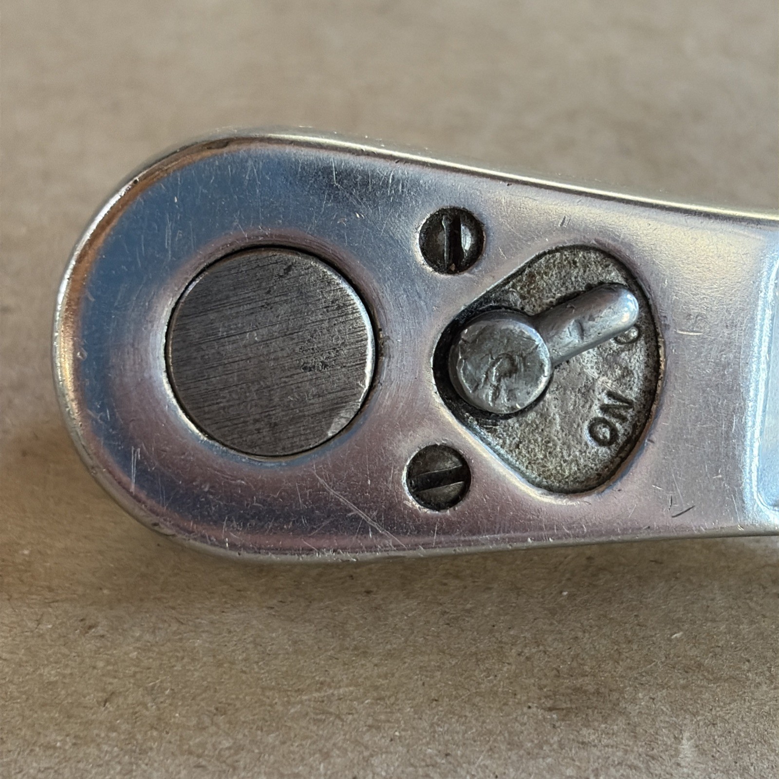 Vintage Snap-On FV71 3/8″ Drive Flat Chrome Ratchet 6″ Long