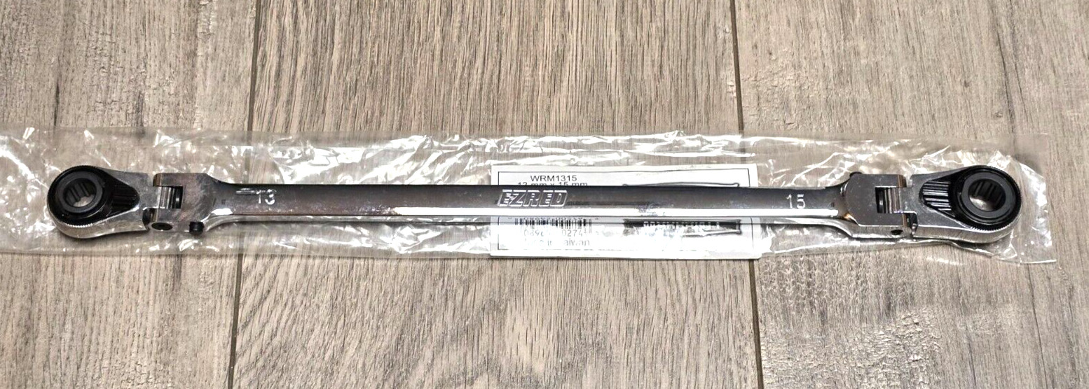 EZ RED Tools XL Locking Flex Head 13 x 15mm Reversible Ratcheting Spline Wrench