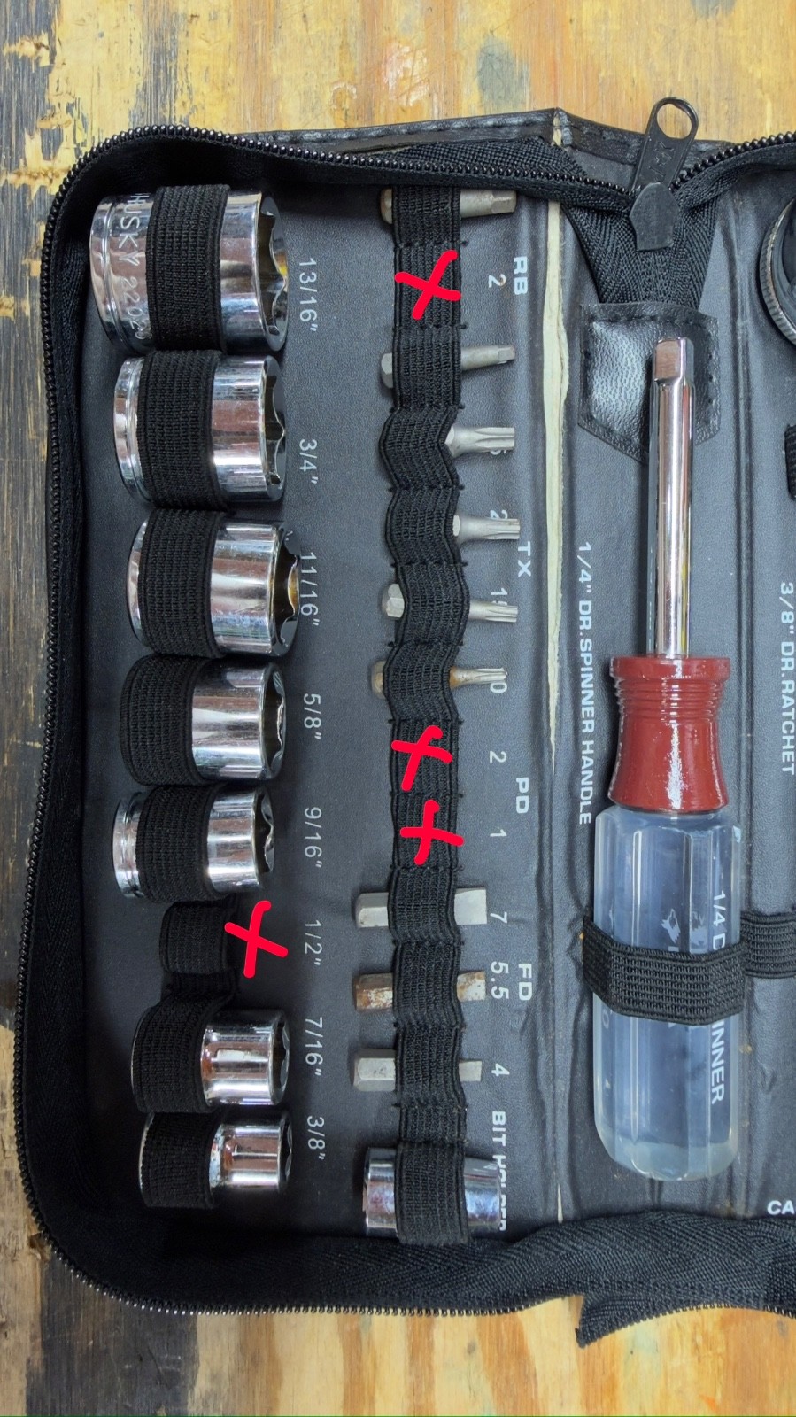 Vintage Husky 3/8″ Socket Set (Missing Pieces)