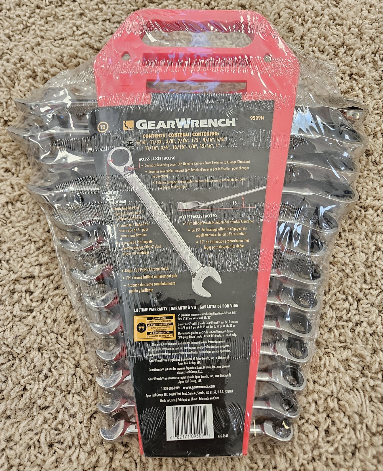Gearwrench 13pc Master SAE Reversible Ratcheting Wrench set 5/16″ to 1″ #9509N