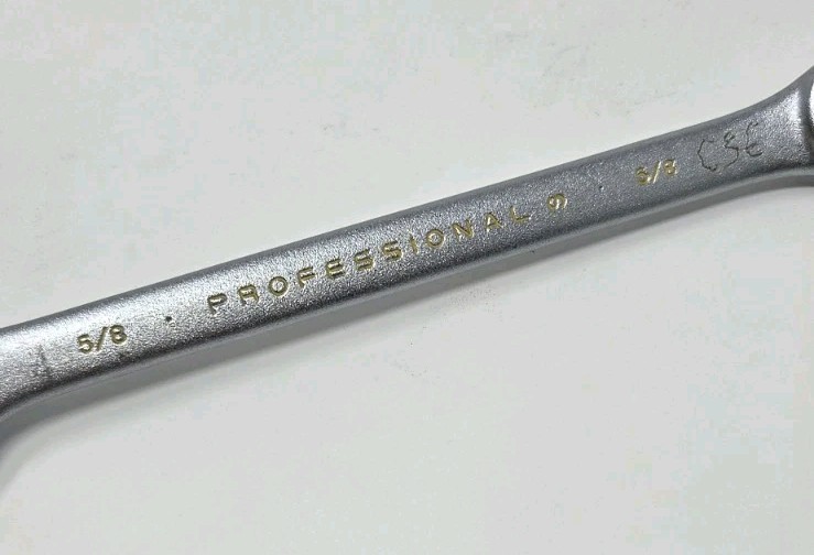 Proto 1220 5/8” Combination Wrench Made in USA Chrome Satin 12 Point Vintage
