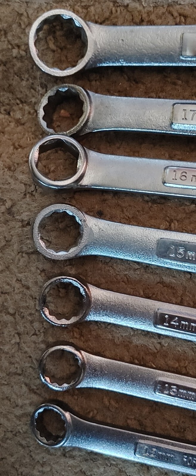 Vintage Craftsman 7 Set 12 Point Combination Wrenches 19mm – 12mm (No 18mm)