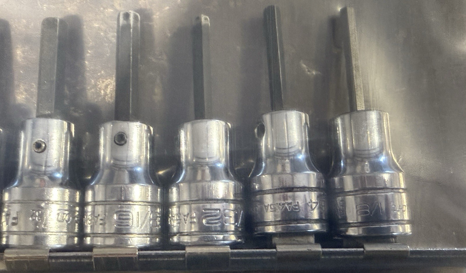 Snap On 8 Pc 3/8 Standard Hex Bit Socket Set 5/16 1/4 3/16 5/32 9/64 1/8