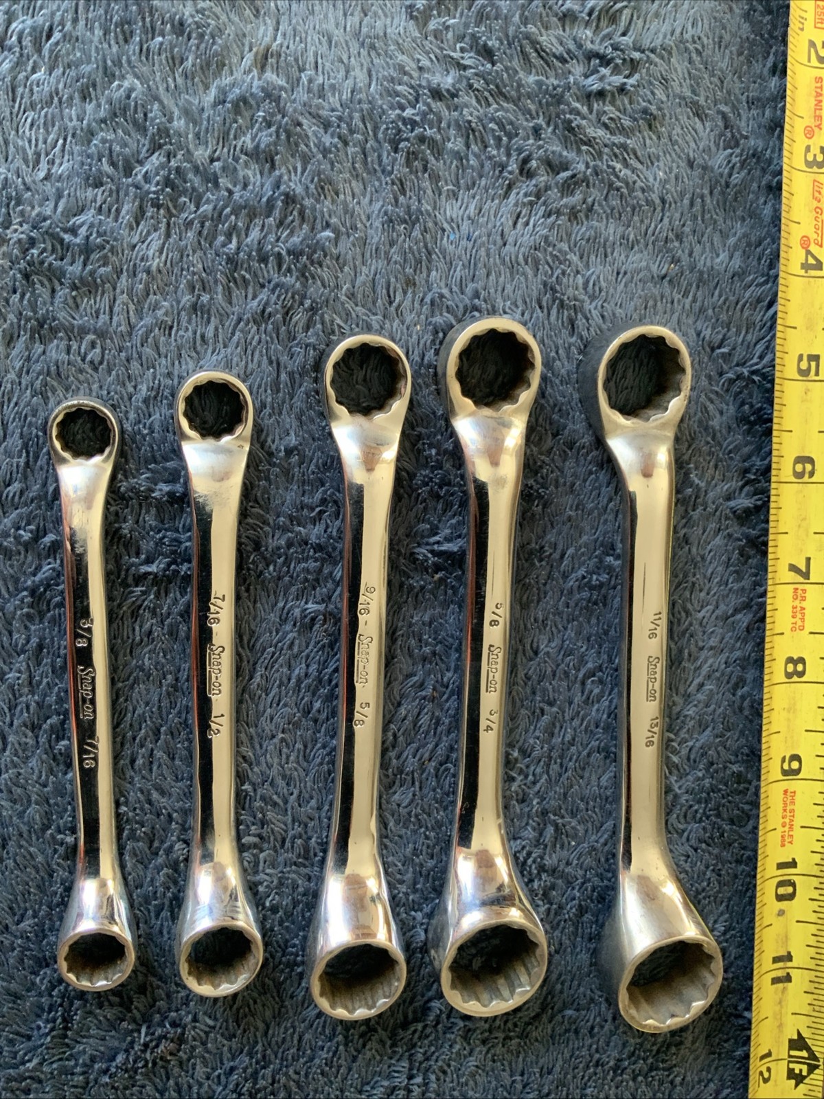 Snap On 5pc 10 Degree Offset Box End Wrench Set…Sae….pics For Sizes……aaa