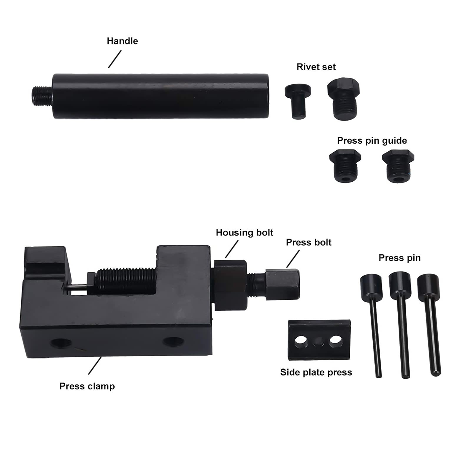8MILELAKE Motorcycle Cam Drive Chain Breaker Riveter Rivet Riveting Cutter…