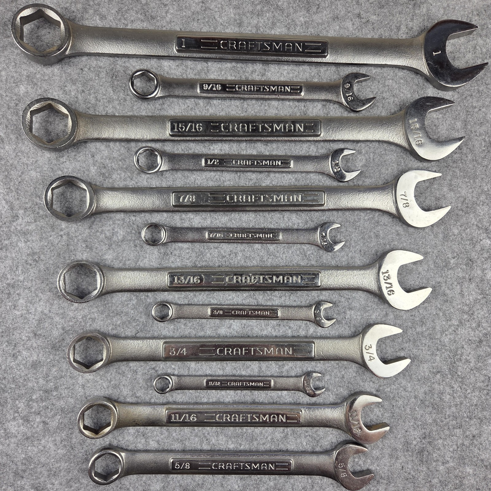 Vintage Craftsman VA USA 13pc SAE 6 Point Combination Wrench Set 5/16″ – 1″