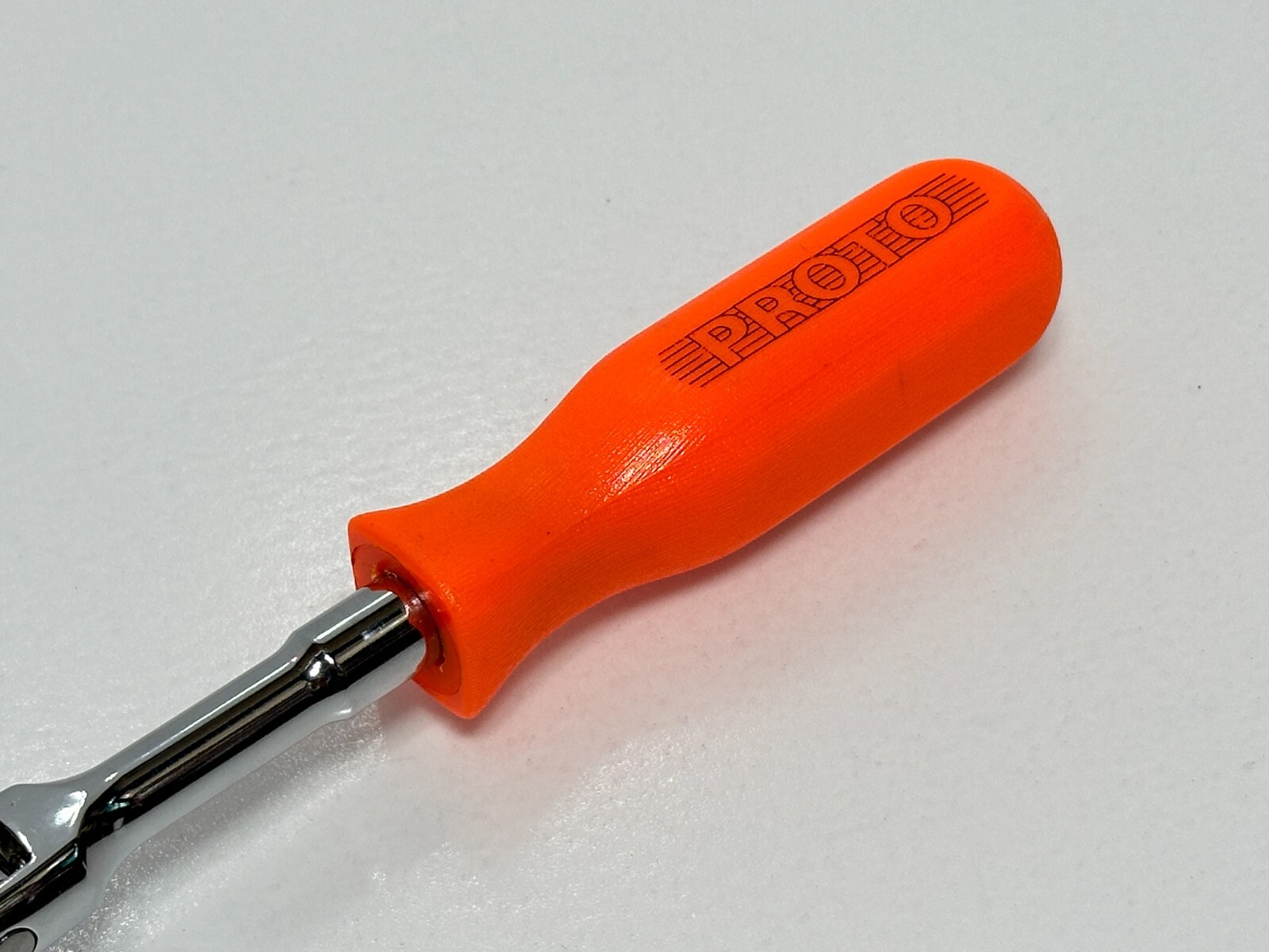 Proto USA Spinflex Flex Head 4750 1/4 Dr. Ratchet Hi-Viz Orange Hard Handle, NOS