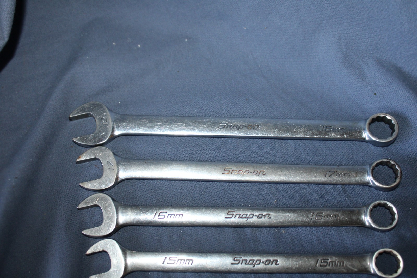 Snap-on 7 Pc Metric Combination Wrench Set 12mm – 18mm 12-Point Flank Drive