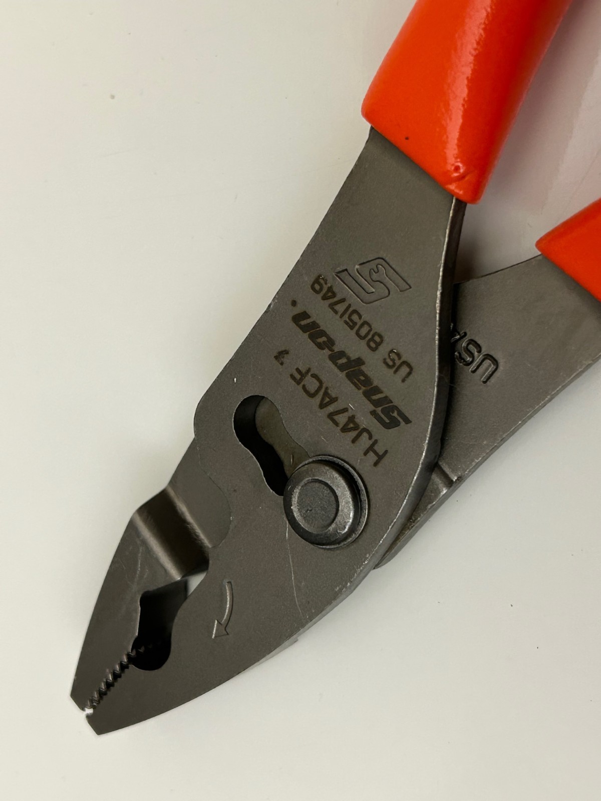 Snap-on Tools ORANGE 8″ Talon Soft Grip FlankJaw Slip-Joint Pliers HJ47ACFO NEW