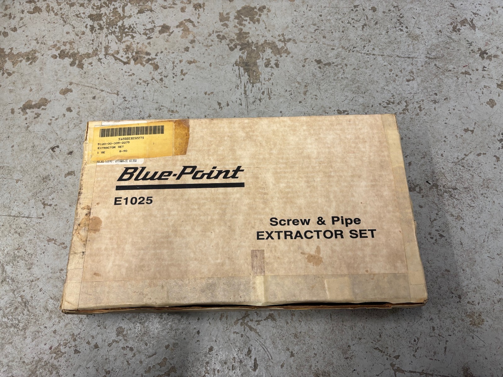 UNUSED NOS IN BOX SNAP ON BLUE POINT E1025 SCREW & PIPE EXTRACTOR SET