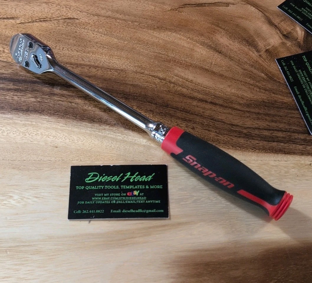 *NEW* Snap On Tools FHL100 3/8″ 100 Tooth RED Soft Grip Ratchet