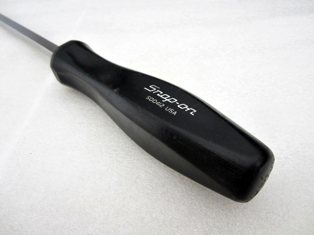 Vintage Snap-on 1/2″ Slotted 12″ Screwdriver SDD412 Black Hard Handle USA