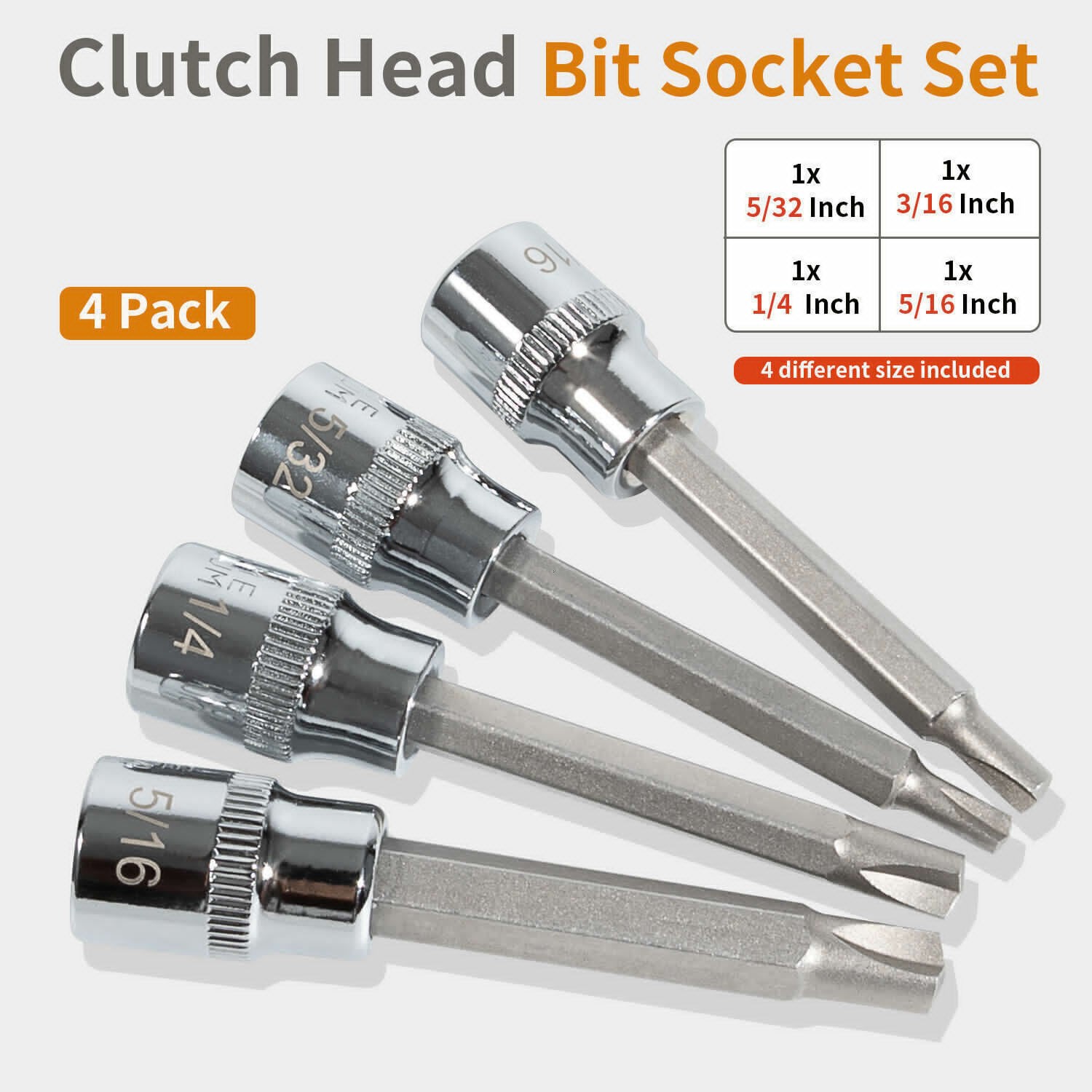 8755 Clutch Head Bit Socket Set 3/8″ Square Drive Fit for Older Chevy Car Trucks