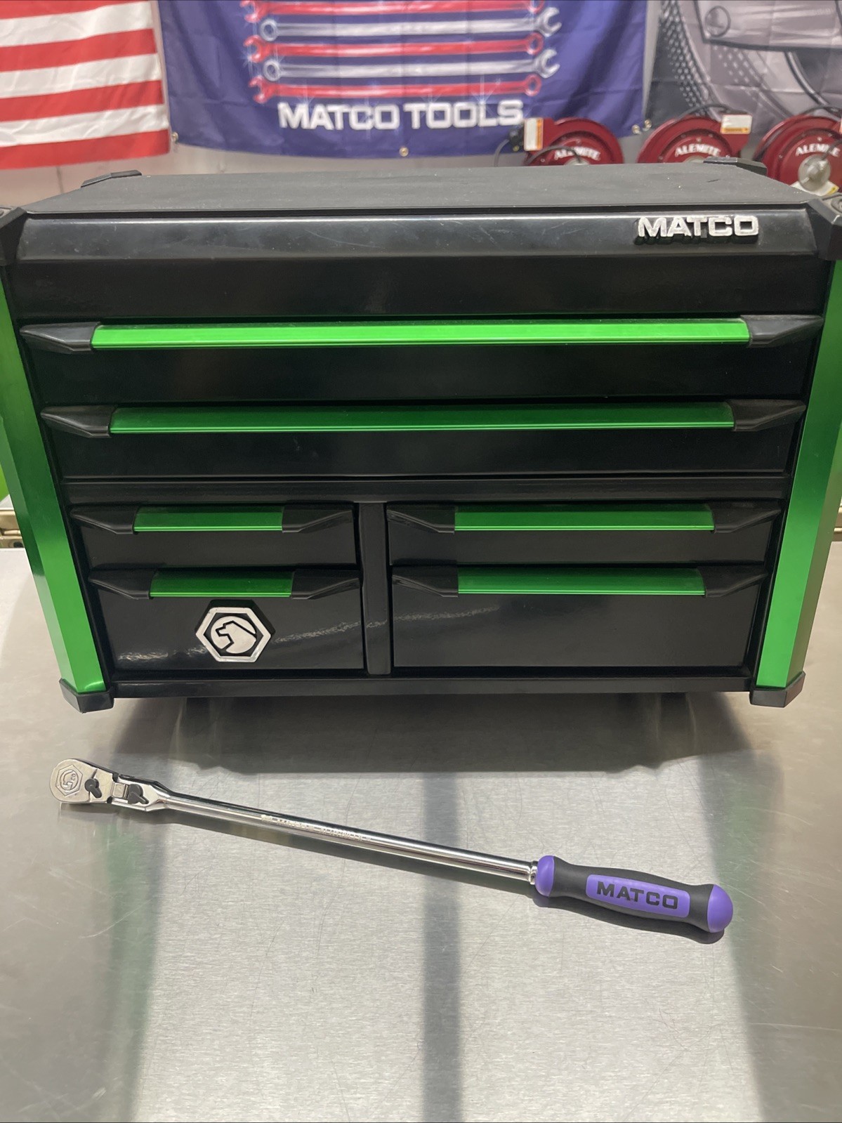 NEW! Matco 1/4″ DRIVE 13-3/4″ 88 TOOTH FLEX RATCHET ERGO HANDLE Purple AFR128LFP