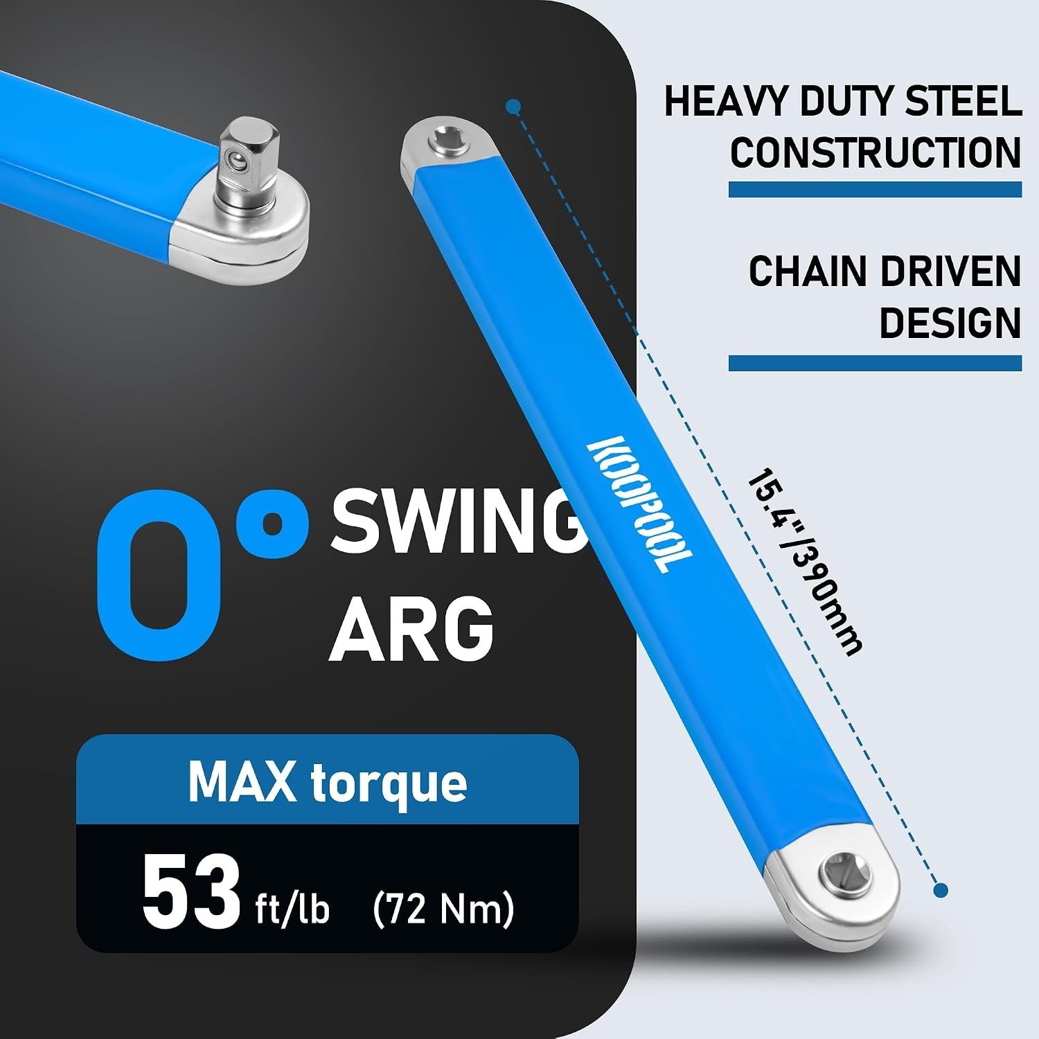 Offset Extension Wrench, Impact Ready Wrench Extender, with 1/2″, 1/4″ and 3/…