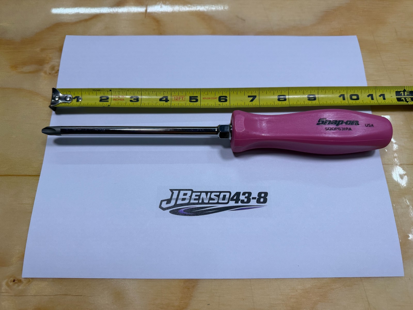 Snap-on Tools USA NEW PEARL PINK #3 Phillips Hard Handle Screwdriver SDDP63IRAPP