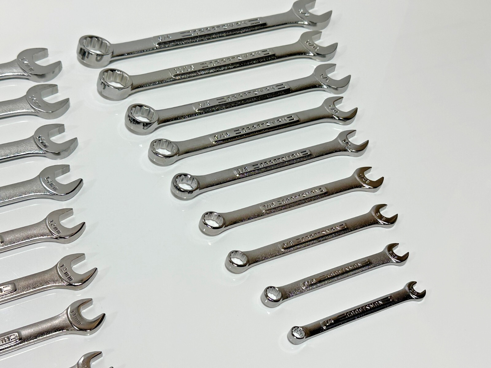 🇺🇸 Craftsman USA VA 18pc SAE 1/4-3/4 Metric 9-17mm Combination Wrench Set, NOS