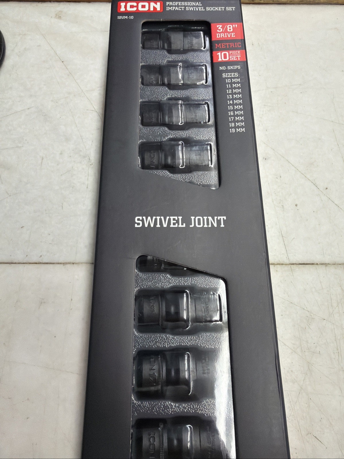 Icon Professional Impact Swivel Metric Socket Set 3/8in. Drive | I2UM-10 | 59747
