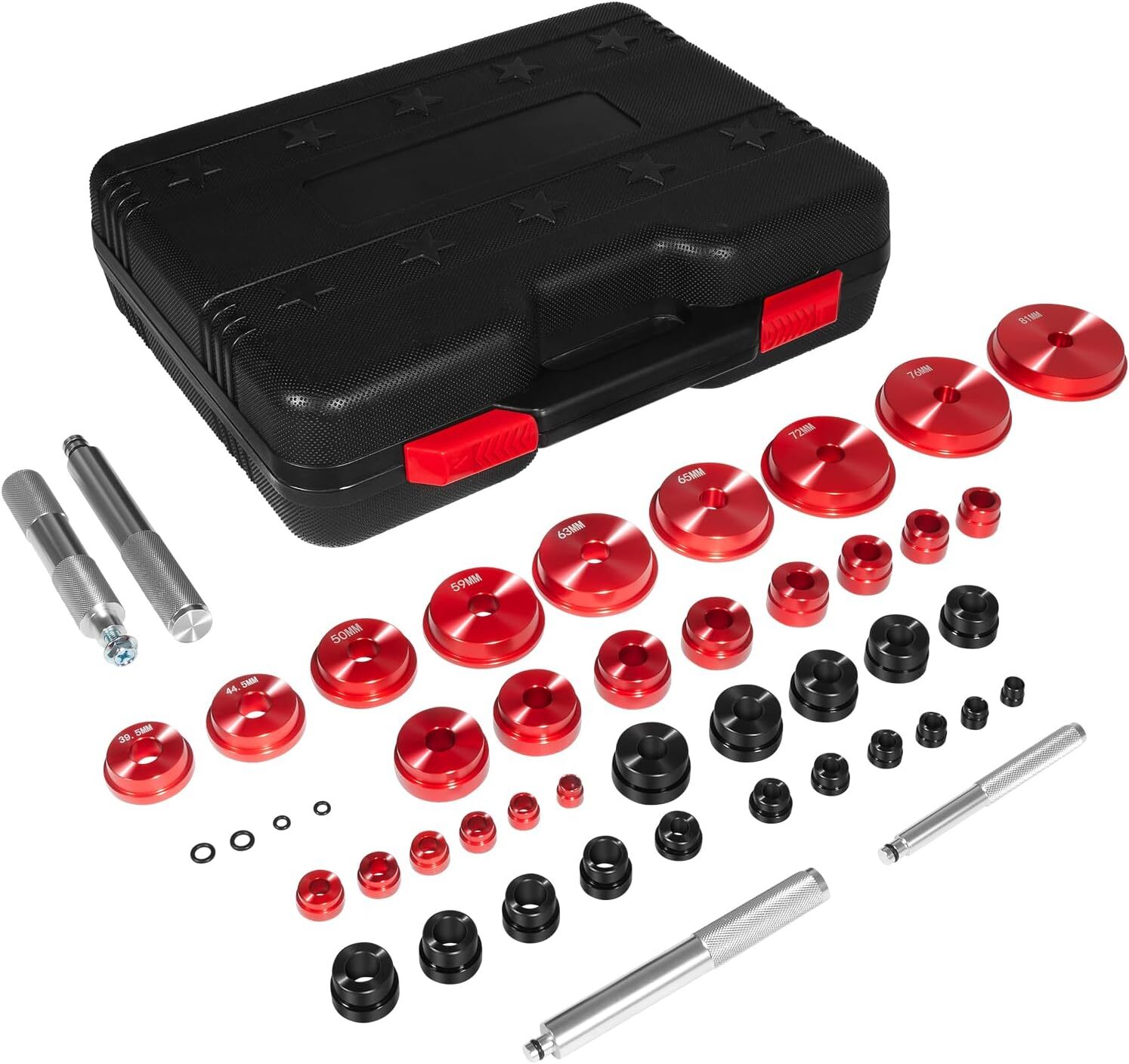 Bearing Race & Seal Driver Set, 39 Adapters & 4 Sturdy Handle, Bearing Press Kit